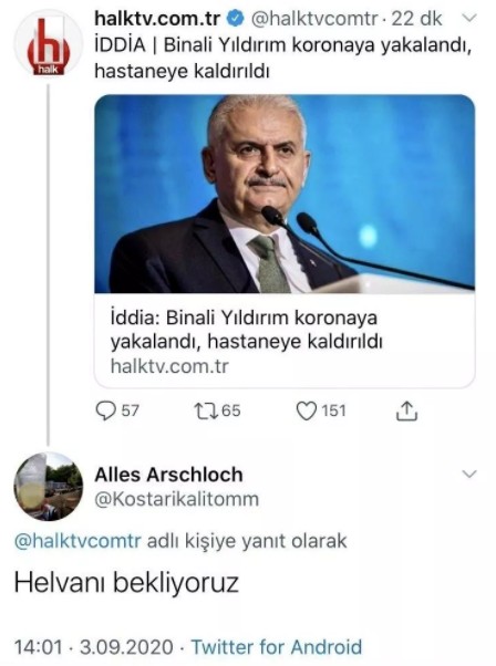 Binali Yıldırım koronavirüse yakalanınca nefretlerini böyle kustular!
